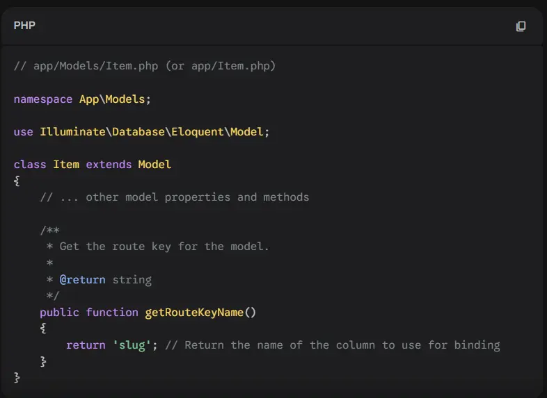 Laravel Overriding Key Name