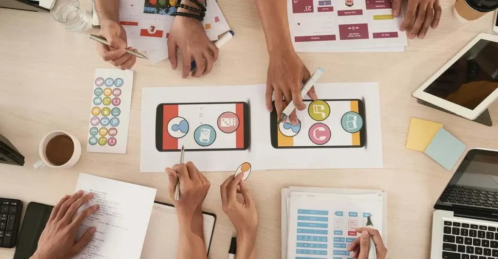 App developers meeting table