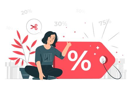 Icon of discount sign for products on an online store Icon of discount sign for products on an online store