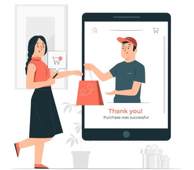 Icon of purchasing was successful on eCommerce website