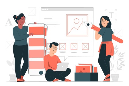 Web designers team work on WordPress website design Web designers team work on WordPress website design